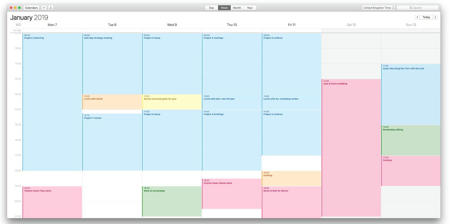 Color Coded Google Calendar App Mac
